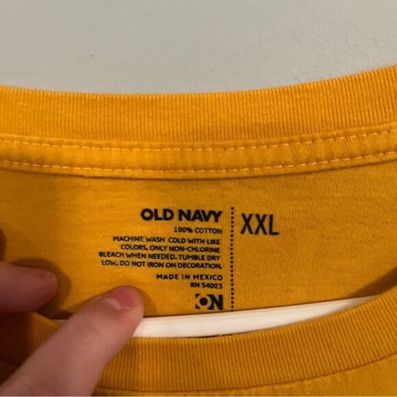 Old Navy Yellow Short Sleeve Tee Shirt Men's Size XXL 100% Cotton - Picture 4 of 4